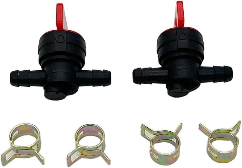 Maywall 1/4" Inline Gas Fuel Shut-Off Valve (2-Pack) - Compatible with 493960/698183/698181/697947/9494768/5019H/5019K - Fits Small Engine Lawn Mowers & Tractors - Image 1